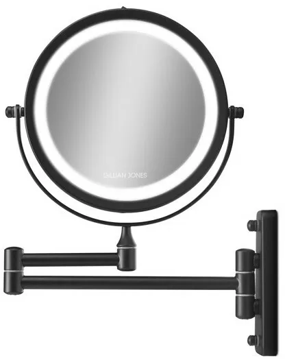 Gillian Jones - Veggspeil x10 Forstørrelse & LED Lys Matt Sort